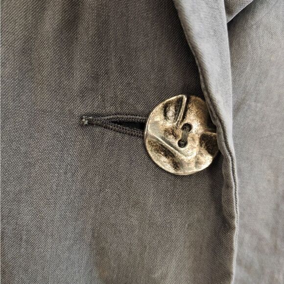 SAKS FIFTH AVENUE Real Clothes Silk Navy Blue Blazer Light-weight Suit Jacket - Picture 3 of 12